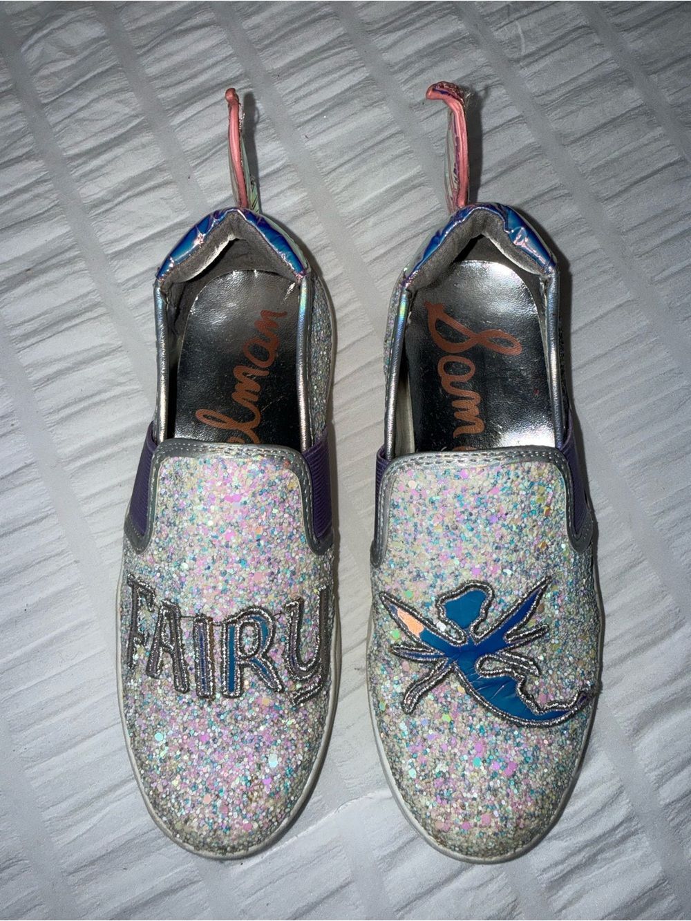 Little Girls Sam Edelman Fairy Slip-On Sneakers with Sparkles Size 12 !